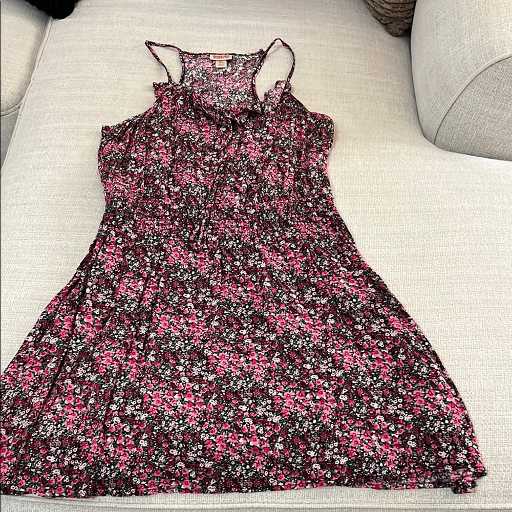 2/$10 Mossimo Supply Co Pink and Black Floral Dress - Picture 1 of 3